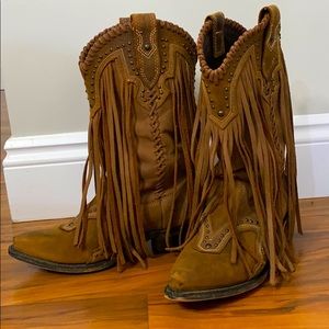 Rockin Country Leather Fringe Boots
